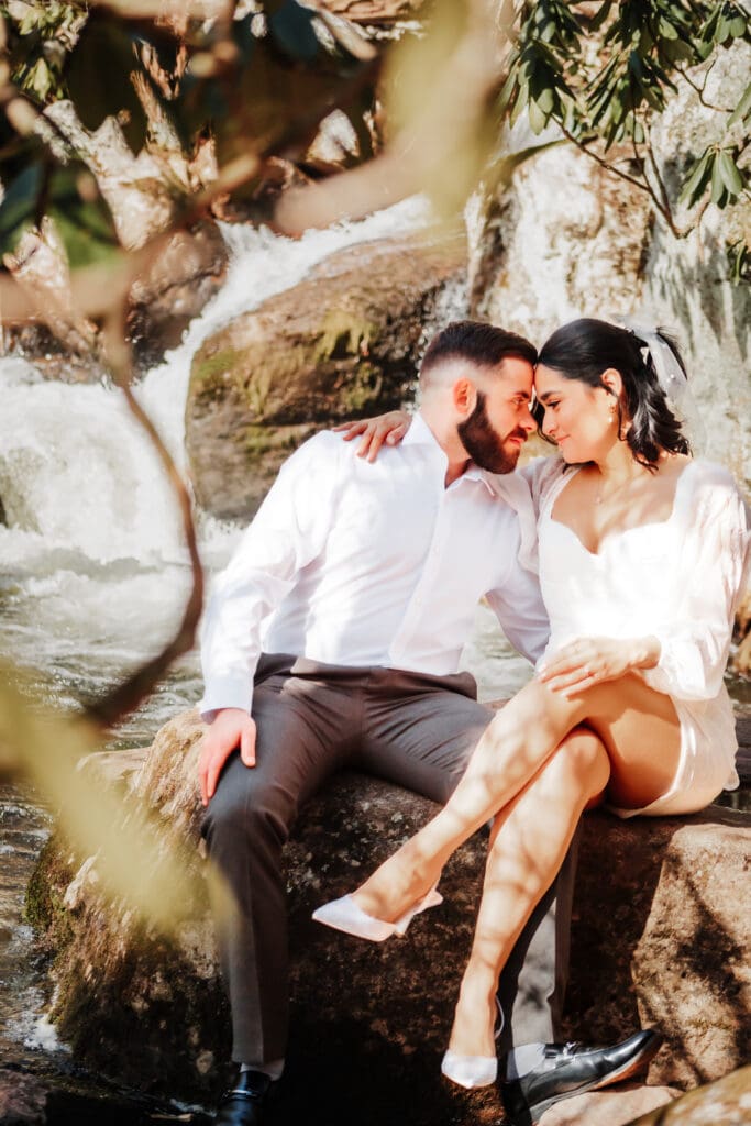 Waterfall Eloping, Waterfall Adventure Elopement, Cascades Waterfall Elopement, Pembroke, VA